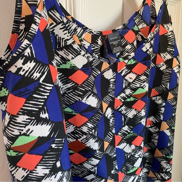 Fire Los Angeles Vibrant Multicolor Spaghetti Strap Crop Top, size M - Picture 3 of 5
